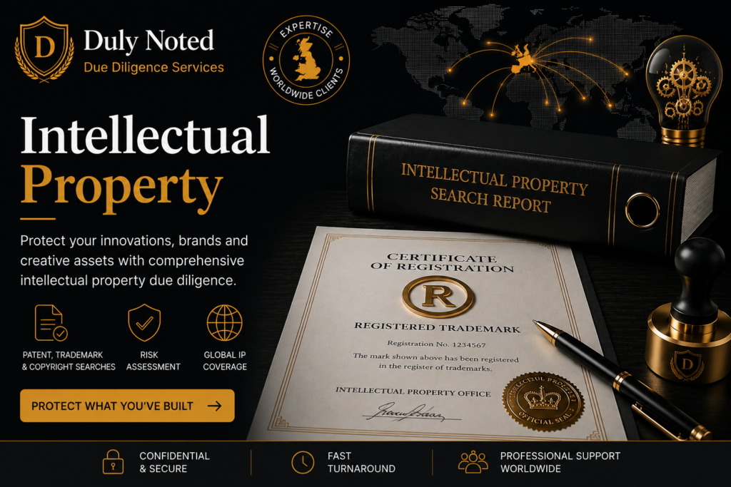 International intellectual property search services for patents, trademarks, copyrights, and global due diligence